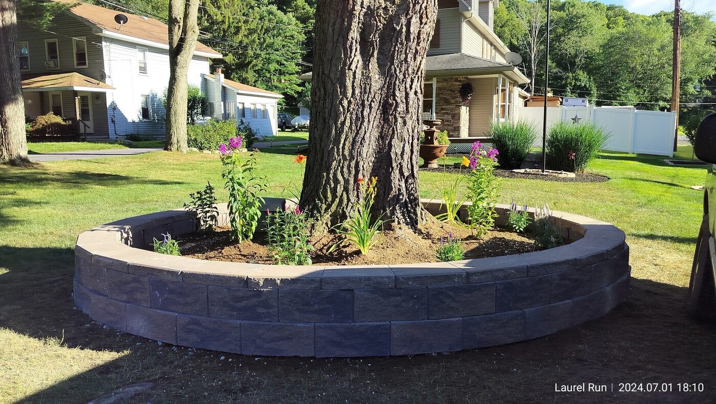 Stone wall & garden bed